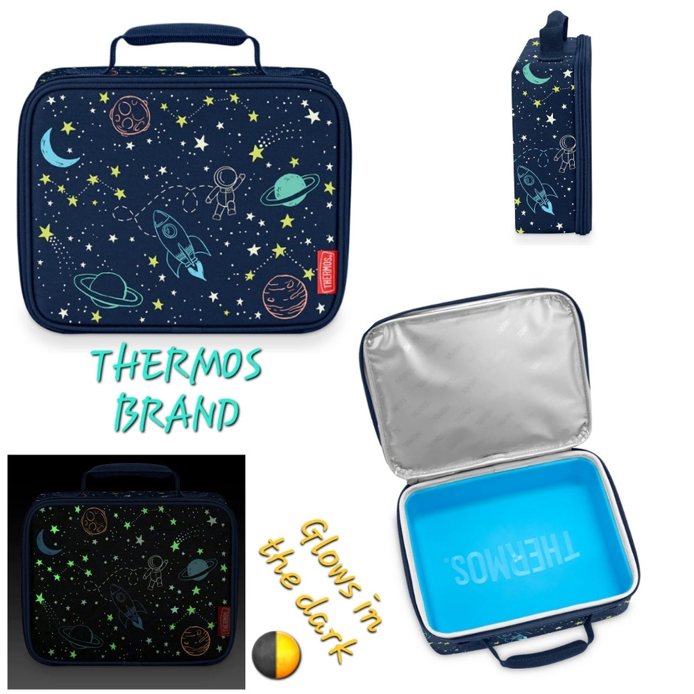 👀50% OFF - NWT‼️Thermos brand Kid's Glow-in-the-dark Space Lunch Box
